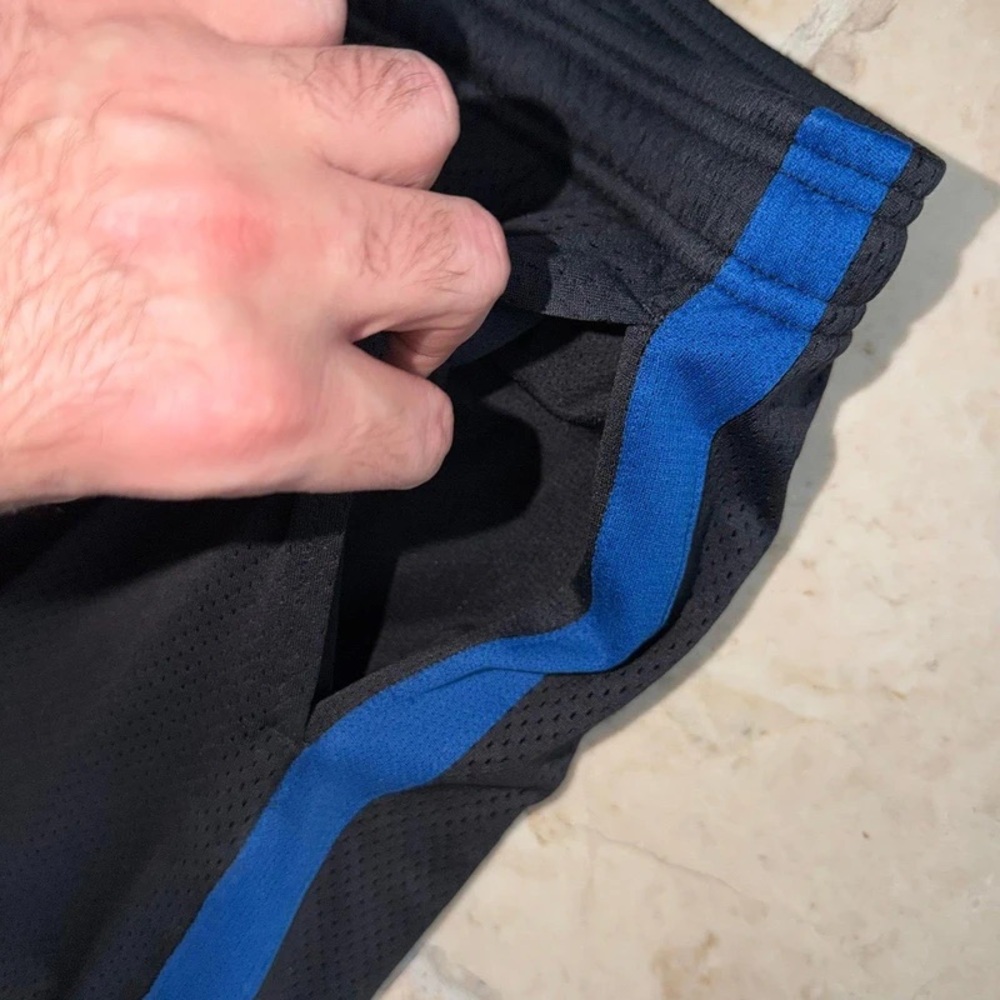 Nike Men’s Black Athletic Shorts with Blue & White Accents - Picture 4 of 5